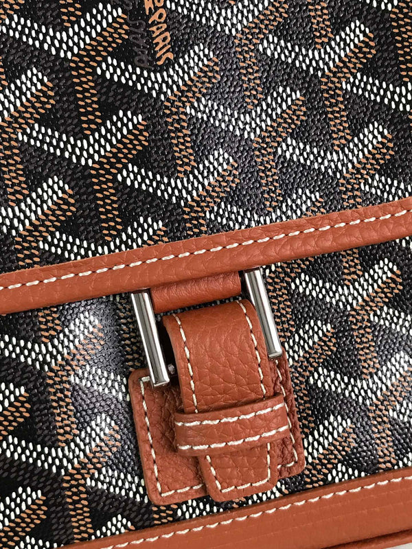 GRAND BLEU 16 IN BLACK GOYARDINE CANVAS AND TAN LAMBSKIN