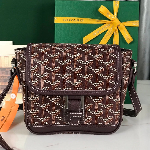 GRAND BLEU 16 IN TELA GOYARDINE ROSSO VINO E PELLE DI AGNELLO