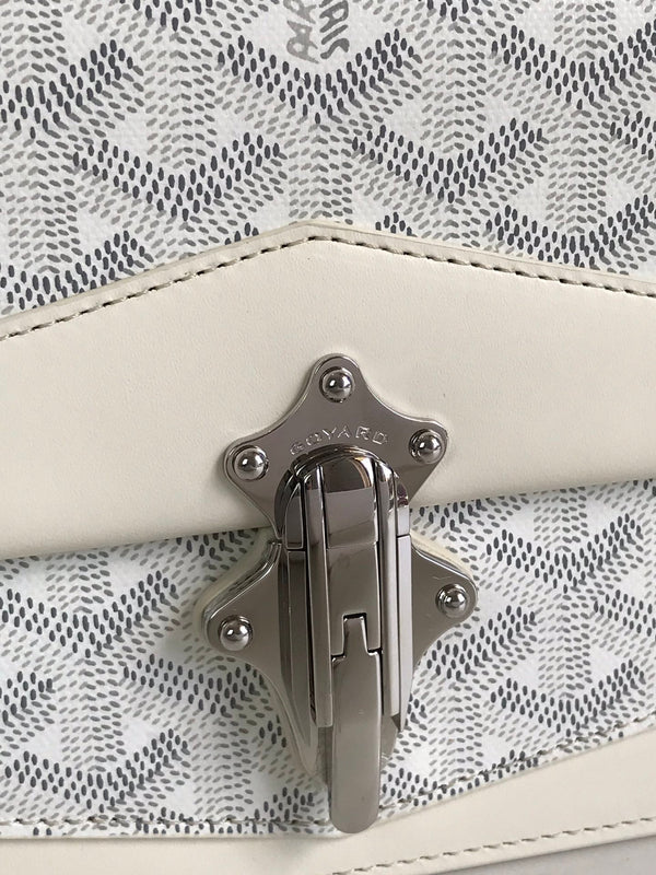 DUCHESSE MARIE-CAROLINE BAG 25 IN WHITE GOYARDINE CANVAS AND SMOOTH CALFSKIN