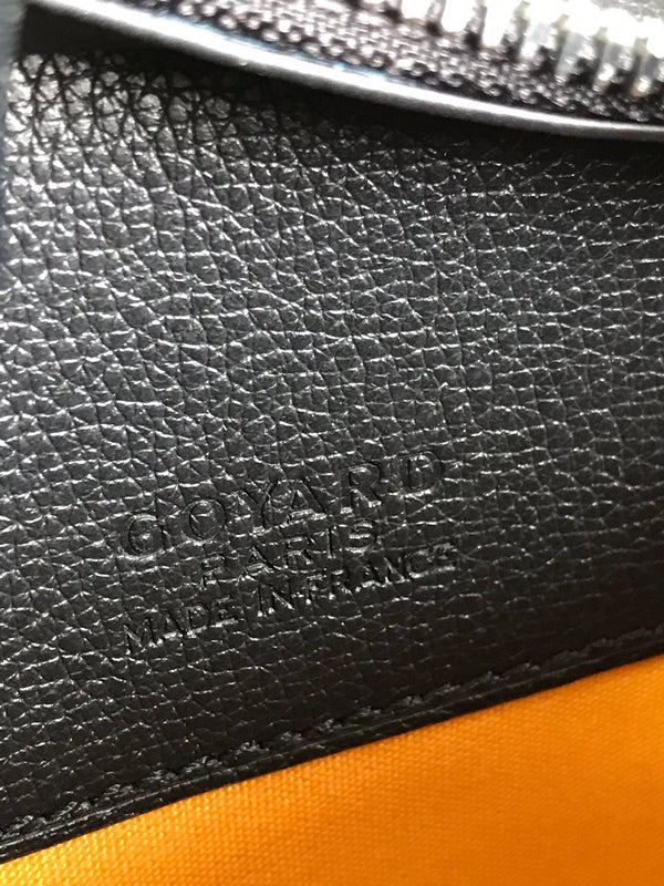 HIRONDELLE BAG 25 IN BLACK LAMBSKIN AND GOYARDINE CANVAS