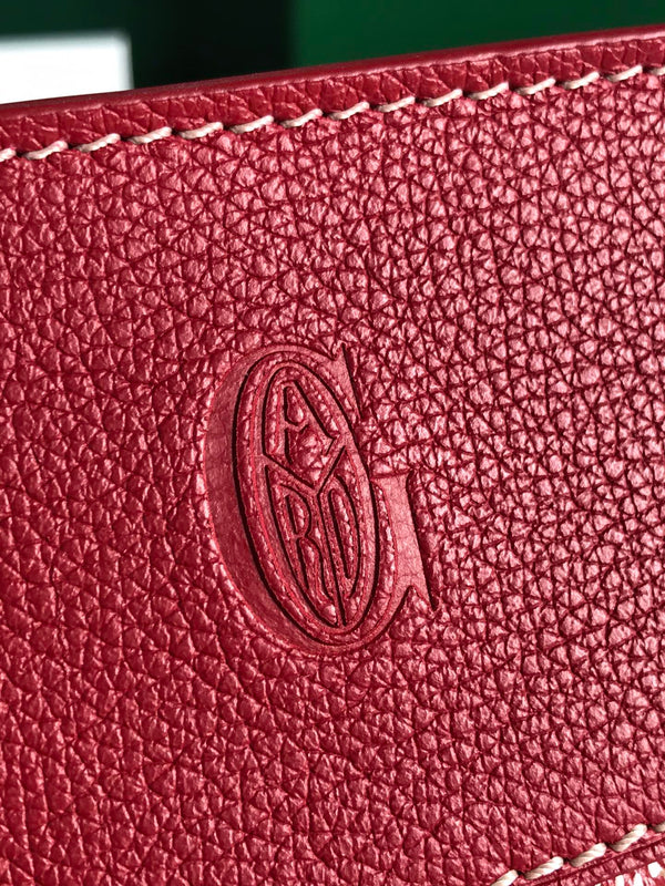 HIRONDELLE BAG 25 IN CLASSIC RED LAMBSKIN AND GOYARDINE CANVAS