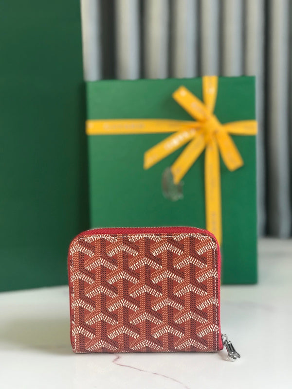MATIGNON MINI WALLET 11 IN CLASSIC RED GOYARDINE CANVAS AND CALFSKIN