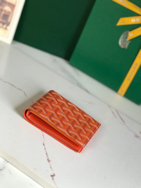Goyard Victoire Wallet 11cm Orange Canvas & Cafskin
