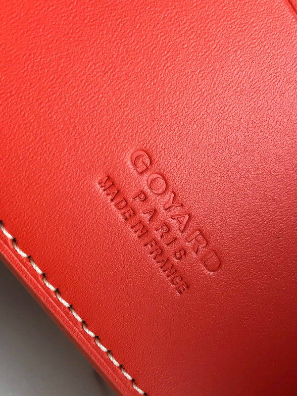 Goyard Victoire Wallet 11cm Orange Canvas & Cafskin