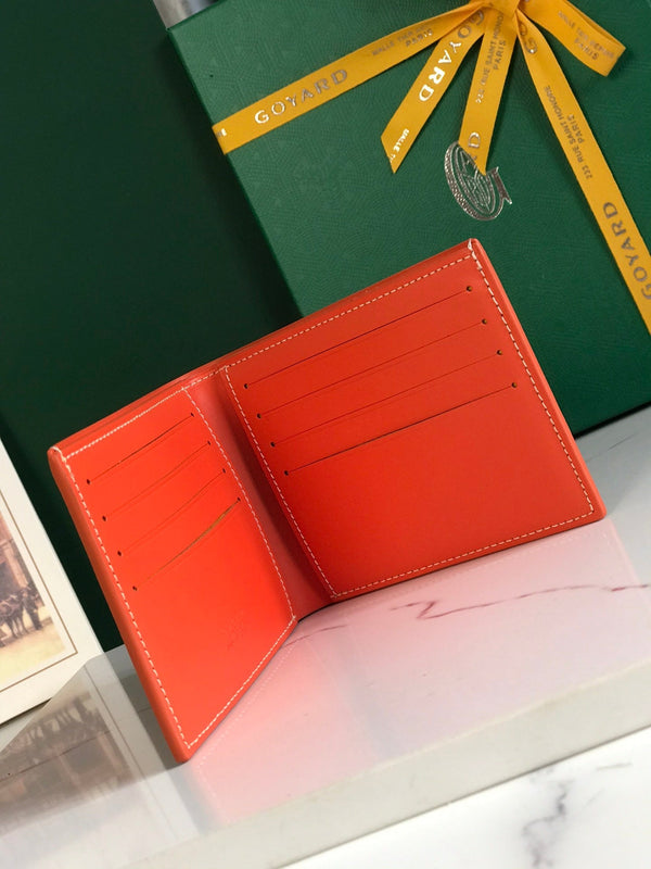 Goyard Victoire Wallet 11cm Orange Canvas & Cafskin