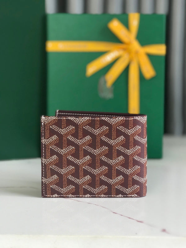 Goyard Victoire Wallet 11cm Burgundy Canvas & Cafskin