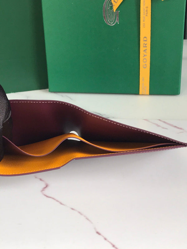 Goyard Victoire Wallet 11cm Burgundy Canvas & Cafskin