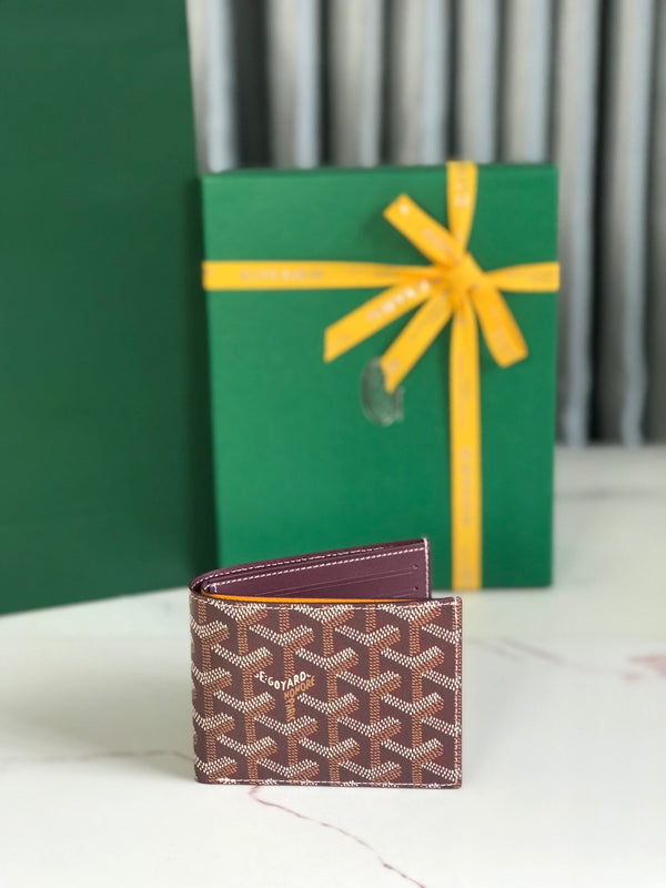 Goyard Victoire Wallet 11cm Burgundy Canvas & Cafskin