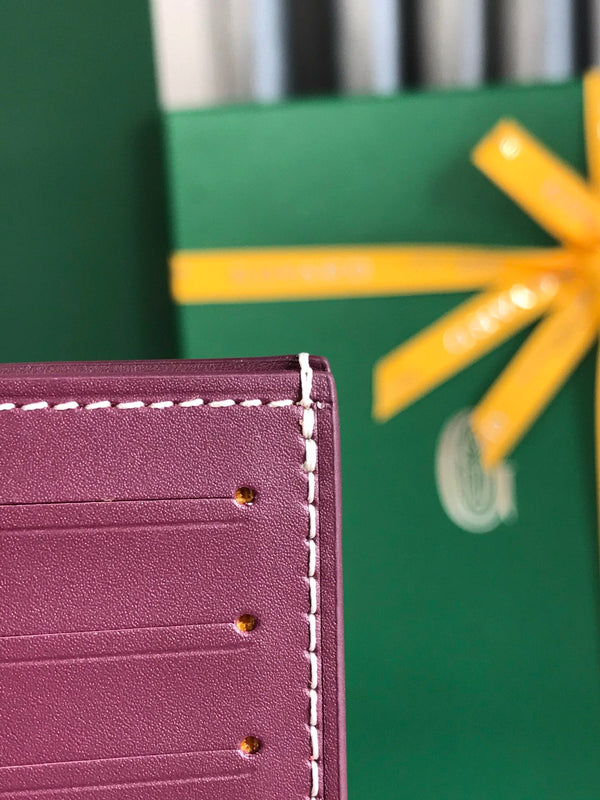 Goyard Victoire Wallet 11cm Burgundy Canvas & Cafskin