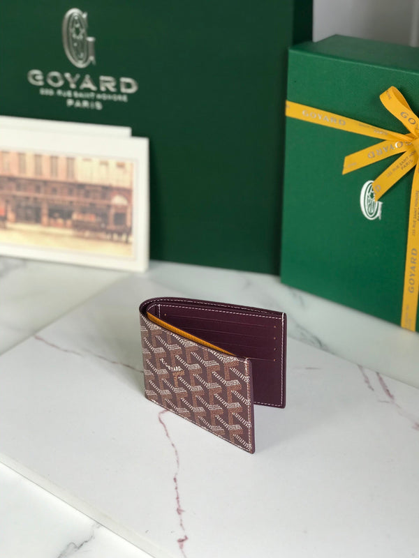 Goyard Victoire Wallet 11cm Burgundy Canvas & Cafskin