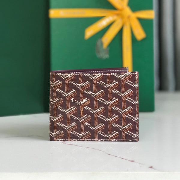 Goyard Victoire Wallet 11cm Burgundy Canvas & Cafskin