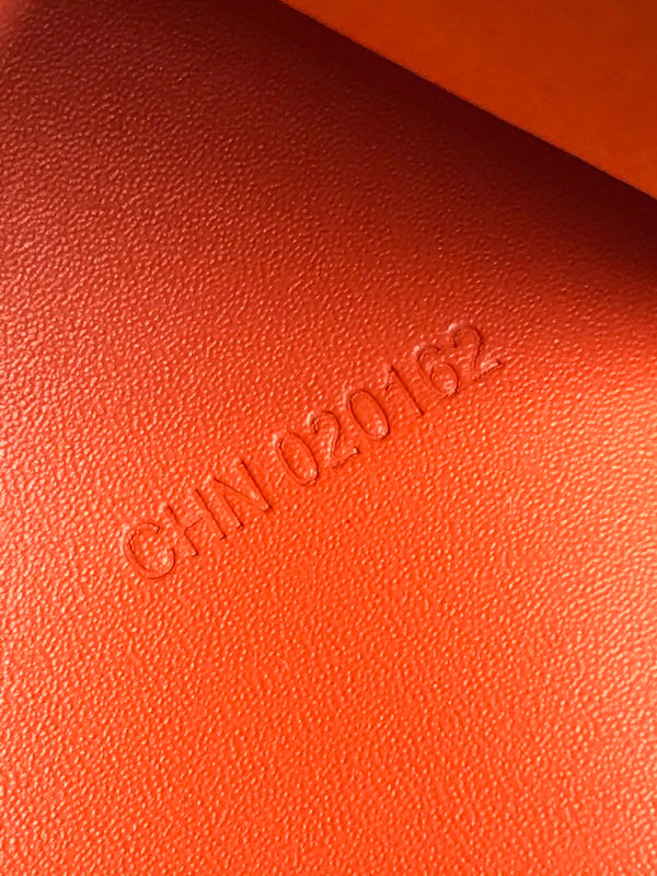 Goyard Grenelle Passport Cover 10cm Orange Canvas & Cafskin