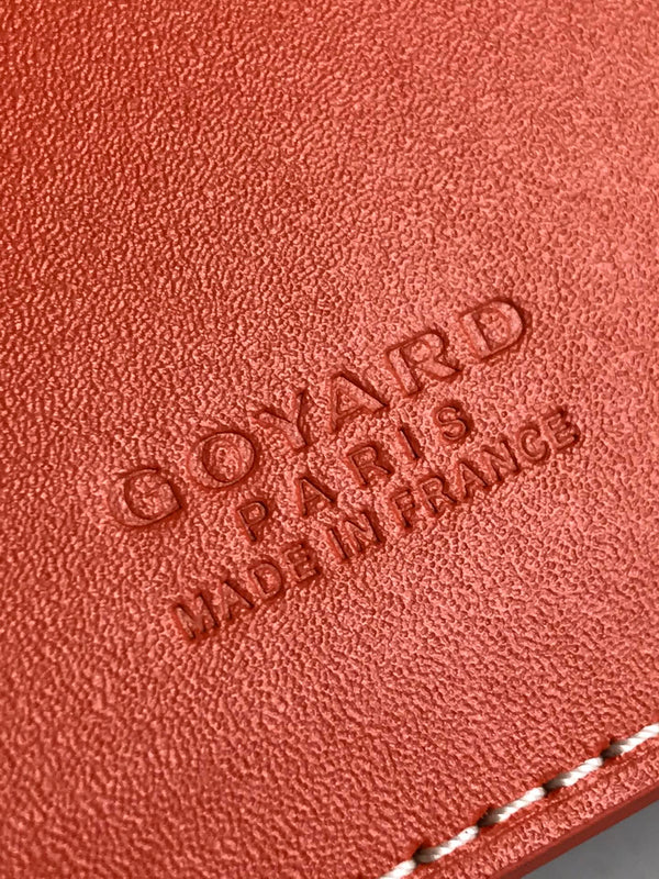 Goyard Grenelle Passport Cover 10cm Orange Canvas & Cafskin