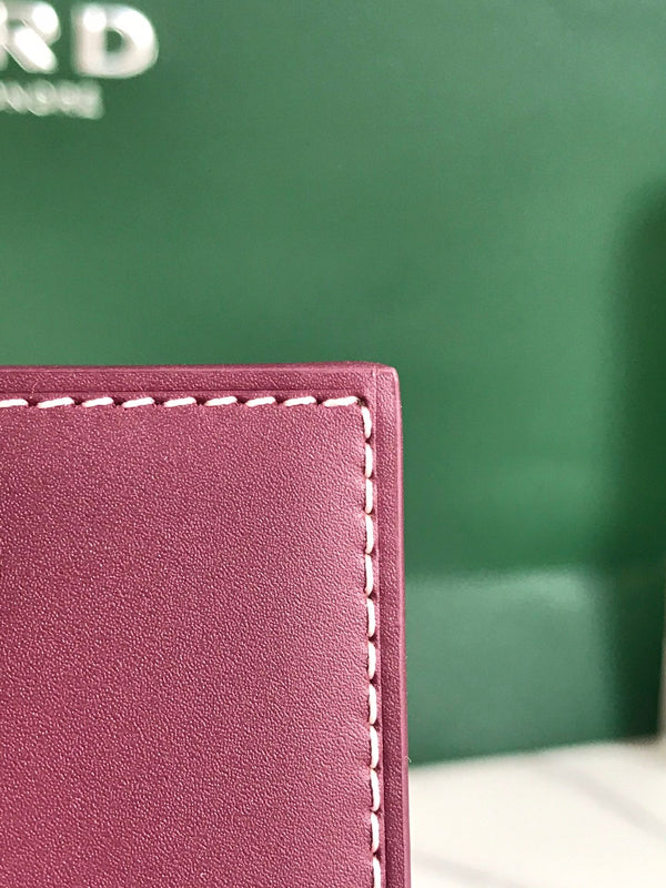 Goyard Grenelle Passport Cover 10cm Burgundy Canvas & Cafskin