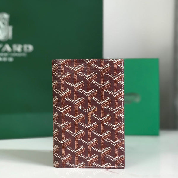 Goyard Grenelle Passport Cover 10cm Burgundy Canvas & Cafskin