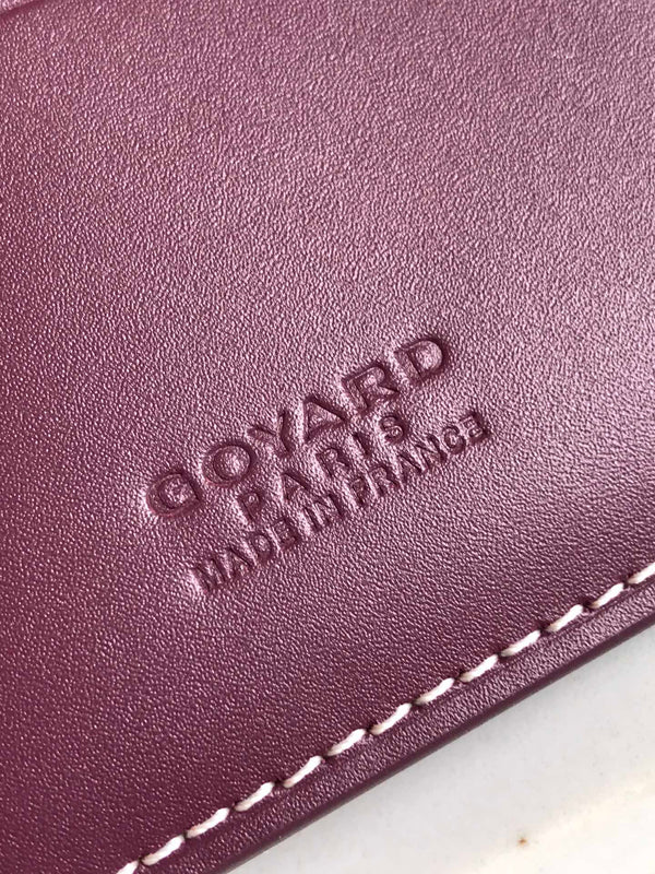 Goyard Grenelle Passport Cover 10cm Burgundy Canvas & Cafskin