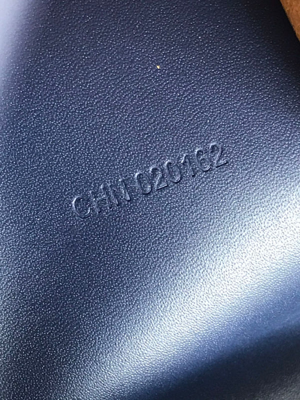 Goyard Grenelle Passport Cover 10cm Navy Blue Canvas & Cafskin