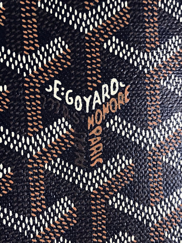 Goyard Grenelle Passport Cover 10cm Navy Blue Canvas & Cafskin