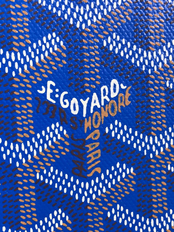 Goyard Grenelle Passport Cover 10cm Blue Canvas & Cafskin
