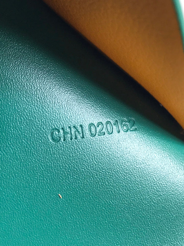 Goyard Grenelle Passport Cover 10cm Green Canvas & Cafskin