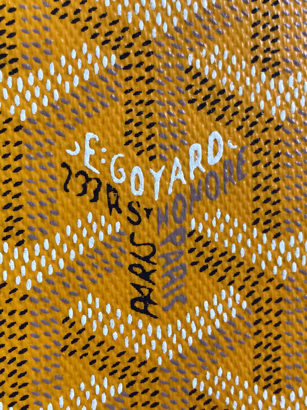 Goyard Grenelle Passport Cover 10cm Yellow Canvas & Cafskin