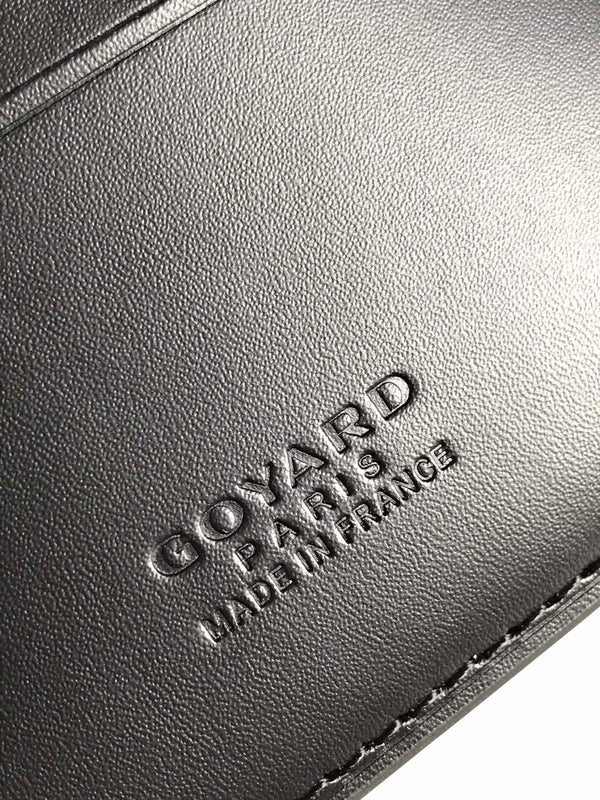 Goyard Victoire Wallet 11cm Black Red Canvas & Cafskin