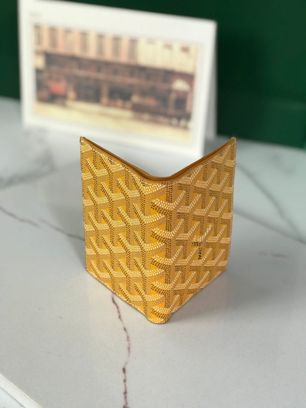 Goyard Saint-Pierre Card Wallet 11cm Yellow Canvas