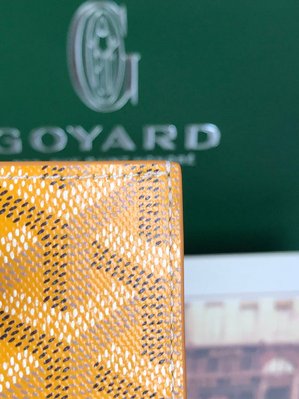 Goyard Saint-Pierre Card Wallet 11cm Yellow Canvas