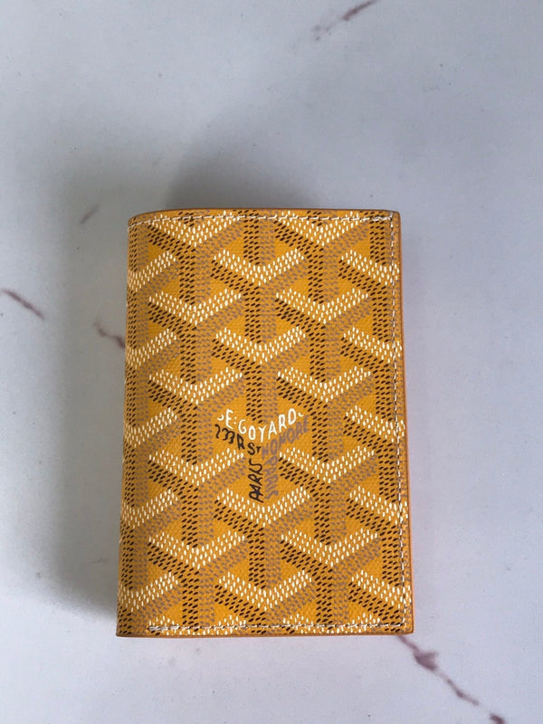 Goyard Saint-Pierre Card Wallet 11cm Yellow Canvas