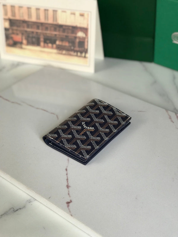 Goyard Saint-Pierre Card Wallet 11cm Navy Blue Canvas