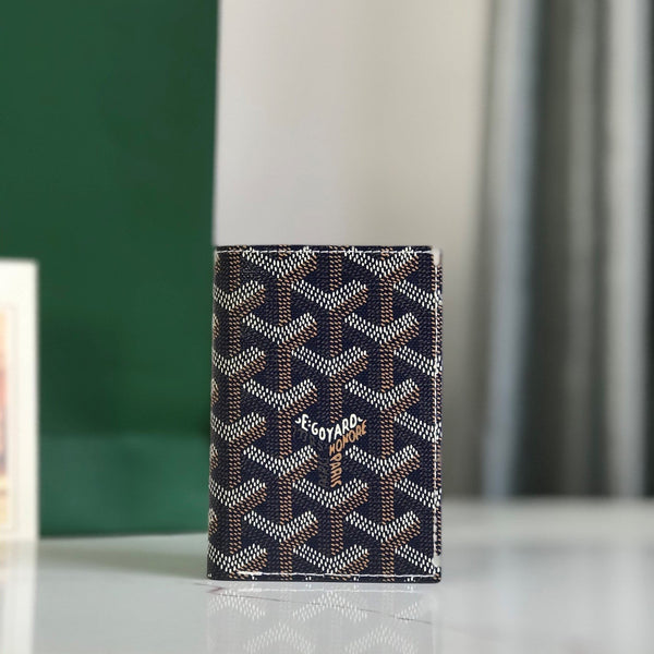 Goyard Saint-Pierre Card Wallet 11cm Navy Blue Canvas