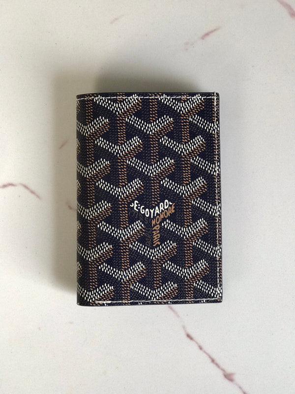 Goyard Saint-Pierre Card Wallet 11cm Navy Blue Canvas