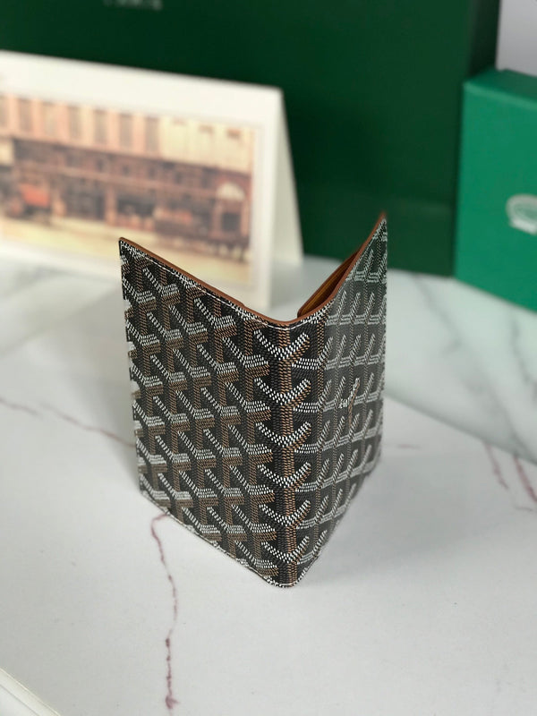 Goyard Grenelle Passport Cover 10cm Tan Canvas & Cafskin