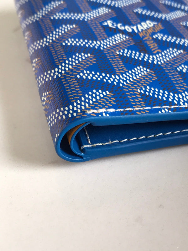 Goyard Saint-Pierre Card Wallet 11cm Sky Blue Canvas