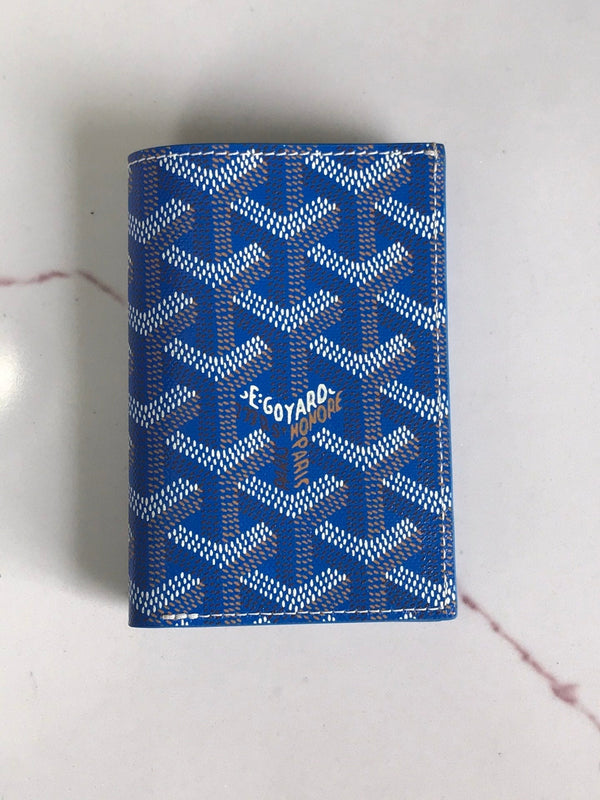 Goyard Saint-Pierre Card Wallet 11cm Sky Blue Canvas