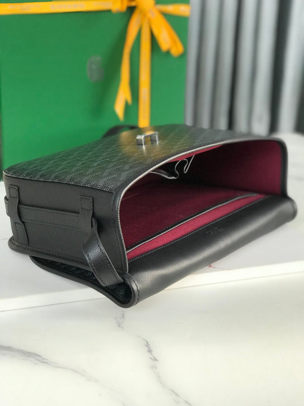 BELVEDERE MM BAG 28 IN BLACK GOYARDINE CANVAS AND CALFSKIN