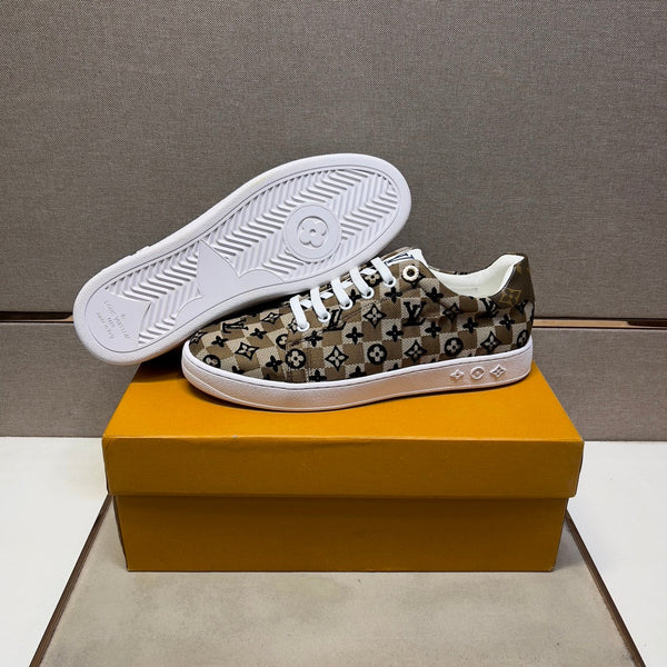 LV TRAINER PEANUT BROWN MIX NERO DAMIER TESSUTO TRASPIRANTE