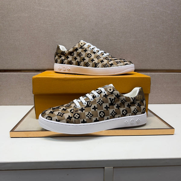 LV TRAINER PEANUT BROWN MIX NERO DAMIER TESSUTO TRASPIRANTE