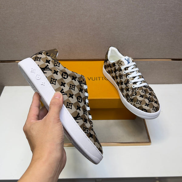 LV TRAINER PEANUT BROWN MIX NERO DAMIER TESSUTO TRASPIRANTE