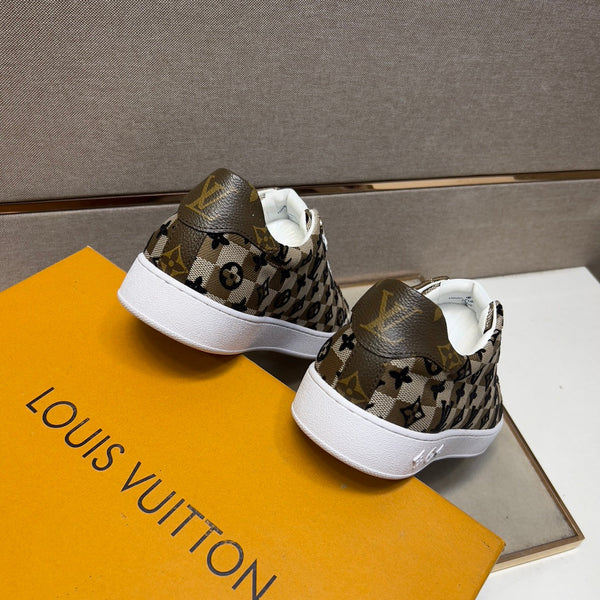 LV TRAINER PEANUT BROWN MIX NERO DAMIER TESSUTO TRASPIRANTE