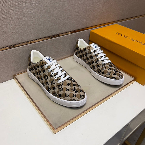 LV TRAINER PEANUT BROWN MIX NERO DAMIER TESSUTO TRASPIRANTE