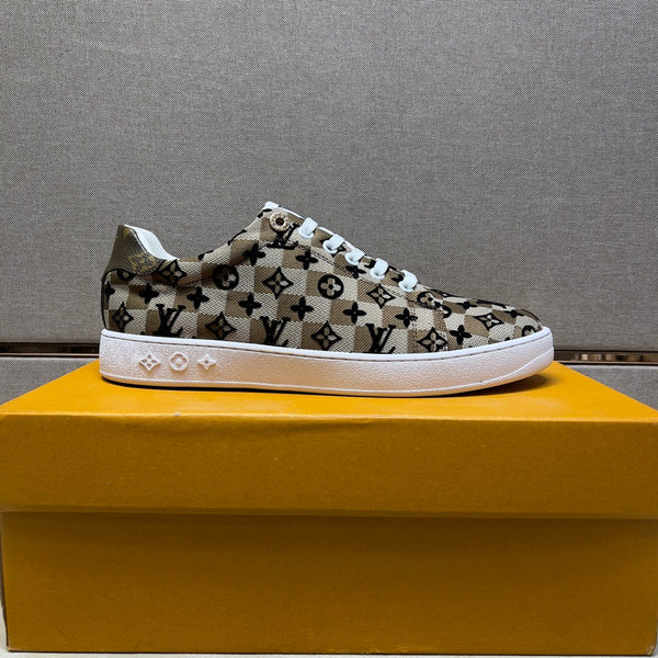 LV TRAINER PEANUT BROWN MIX NERO DAMIER TESSUTO TRASPIRANTE