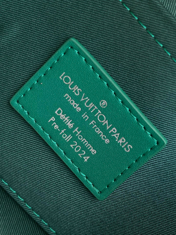 LV Soul Trunk handbag 19cm Green mix White Canvas Leather 252098