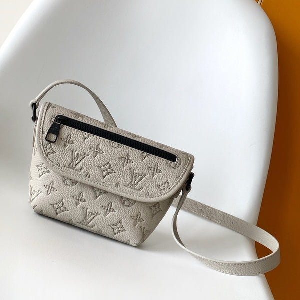 LV Pulse Wearable Wallet 22.5cm Sand Color Monogram Shadow embossed calfskin