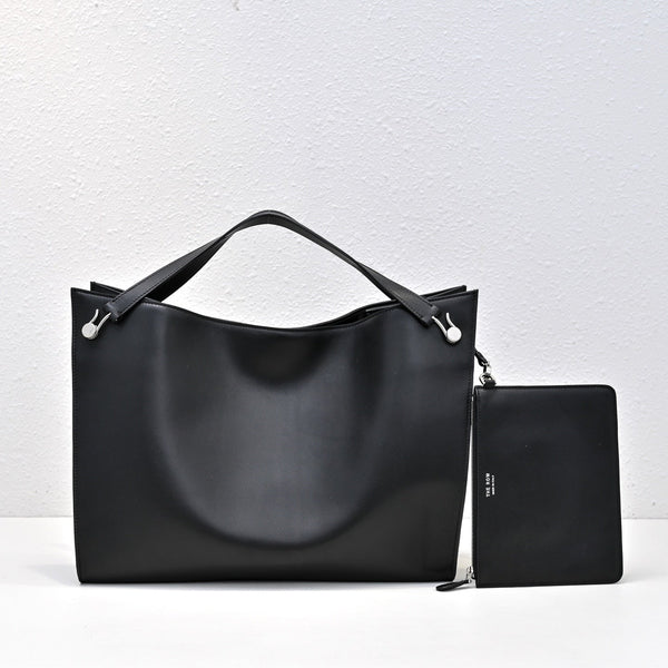 The Row Alexia Tote Bag 36cm Black Leather