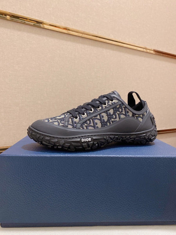 CD B28 LOW SHOES BLACK AND BEIGE JACQUARD