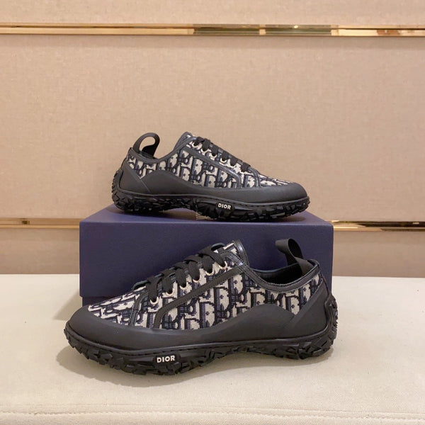 CD B28 LOW SHOES BLACK AND BEIGE JACQUARD