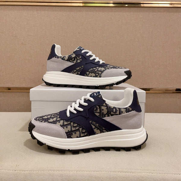 CD CROSS SNEAKER NAVY AND BEIGE SUEDE