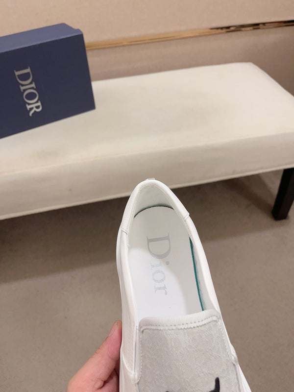 CD B23 SLIP ON IN VITELLO BIANCO E JACQUARD