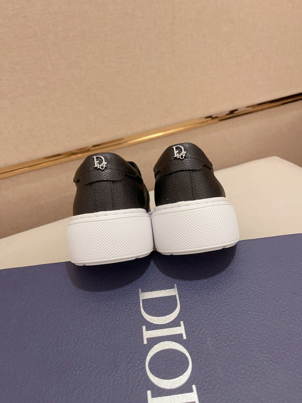 CD B23 SLIP ON BLACK CALFSKIN AND JACQUARD